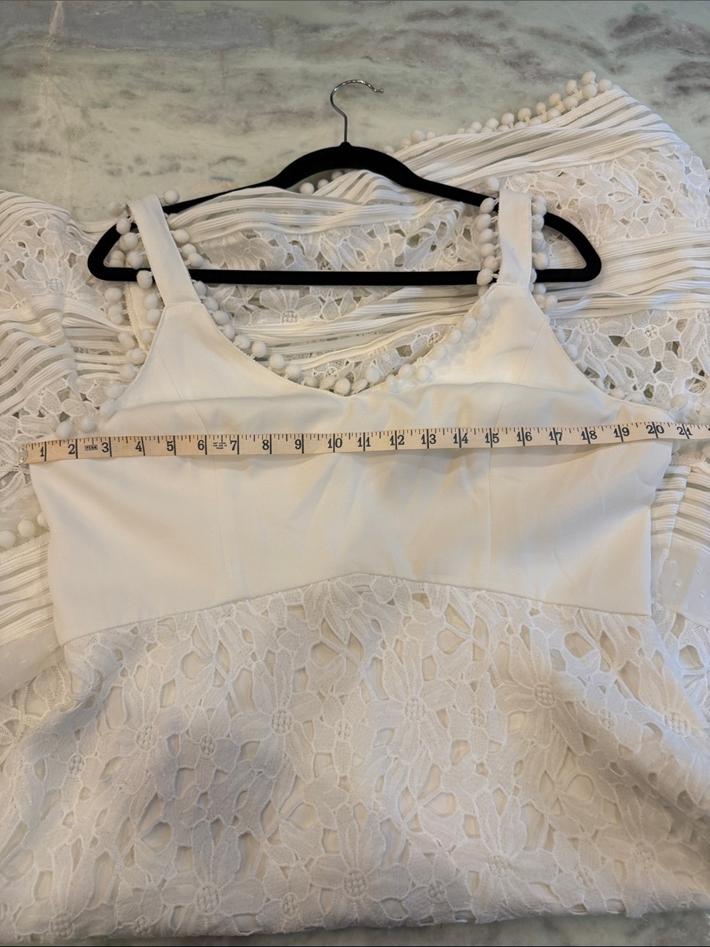 Boston Proper Mixed Media Lace Pom Pom Dress - Picture 8 of 8